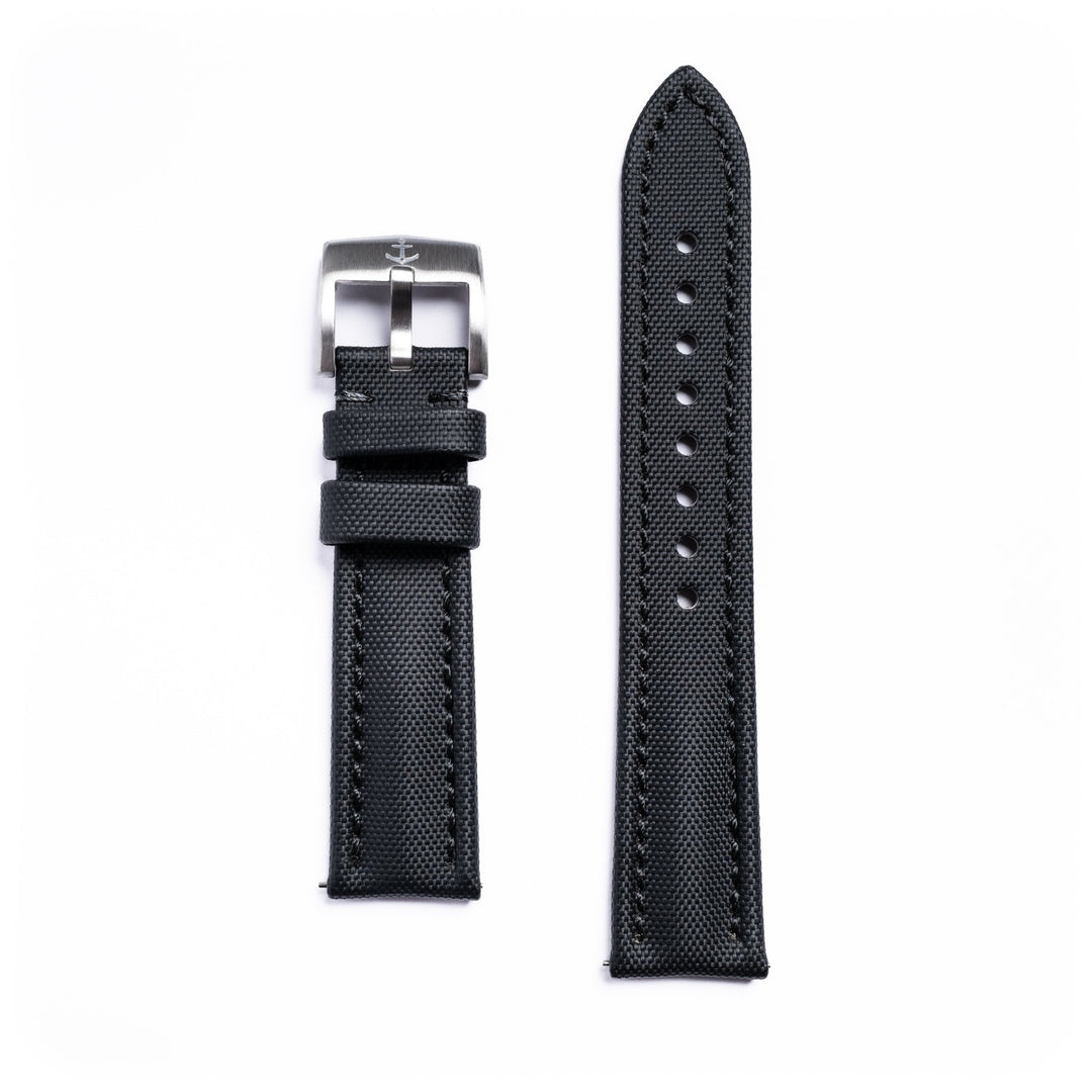 Classic Sailcloth Strap - Jet Black - Anchor Strap Co.