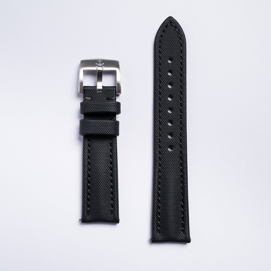 Classic Sailcloth Strap - Jet Black - Anchor Strap Co.