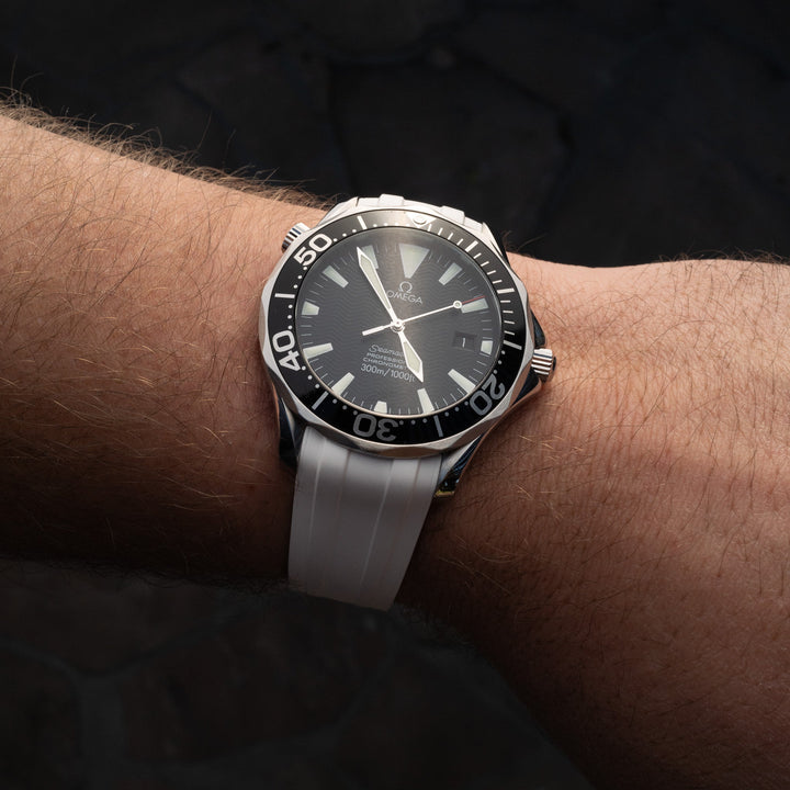 Deployant FKM for Omega Seamaster 41mm - Arctic White - Anchor Strap Co.