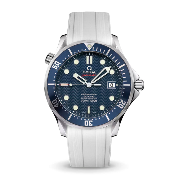 Deployant FKM for Omega Seamaster 41mm - Arctic White - Anchor Strap Co.