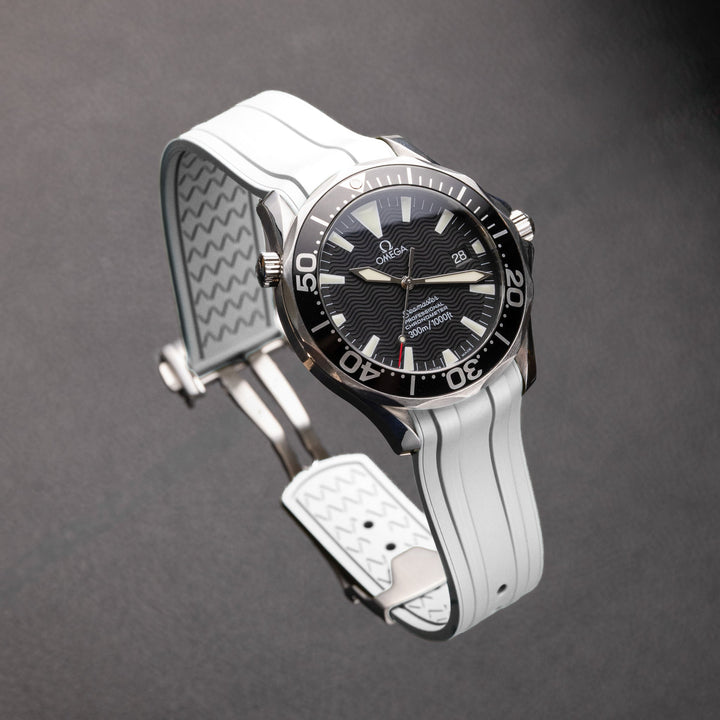 Deployant FKM for Omega Seamaster 41mm - Arctic White - Anchor Strap Co.