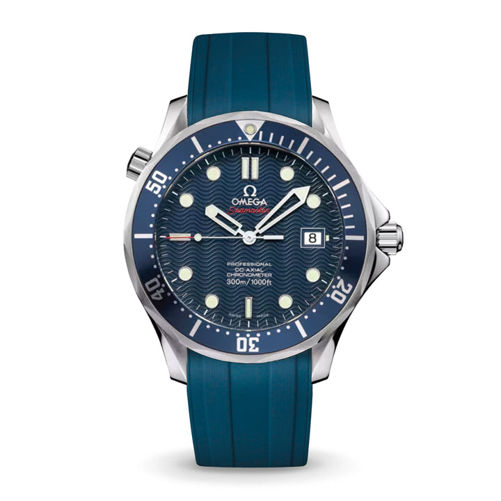 Deployant FKM for Omega Seamaster 41mm - Navy Blue - Anchor Strap Co.