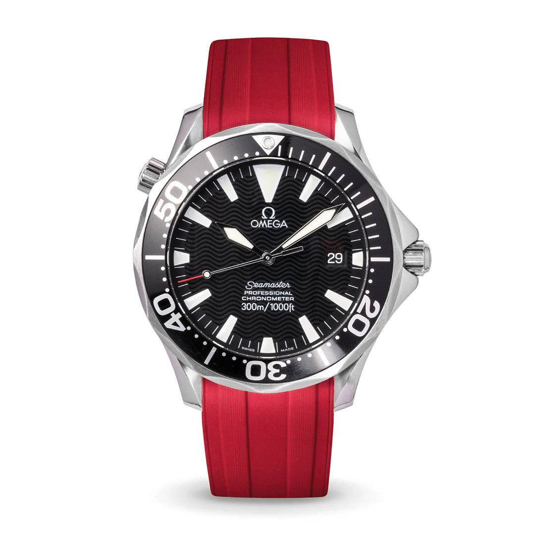 Deployant FKM for Omega Seamaster 41mm - Signal Red - Anchor Strap Co.