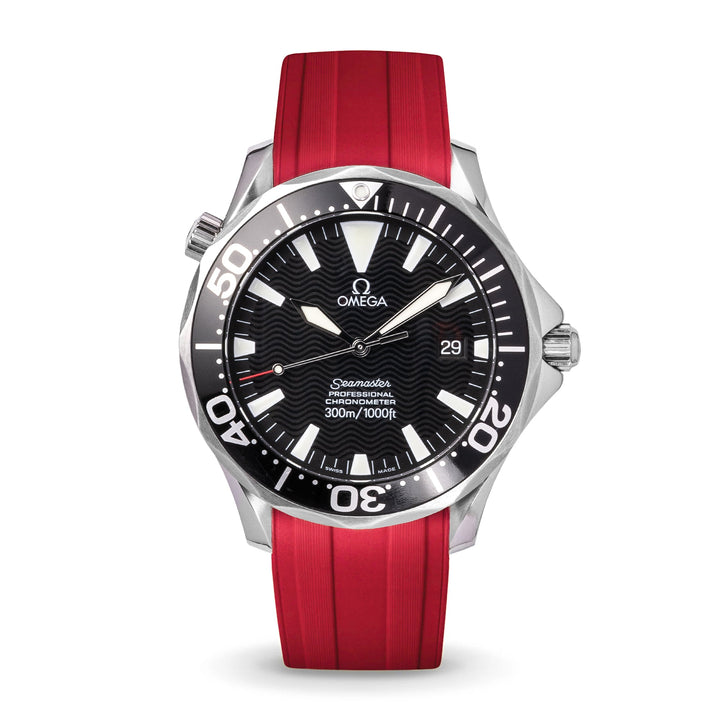 Deployant FKM for Omega Seamaster 41mm - Signal Red - Anchor Strap Co.