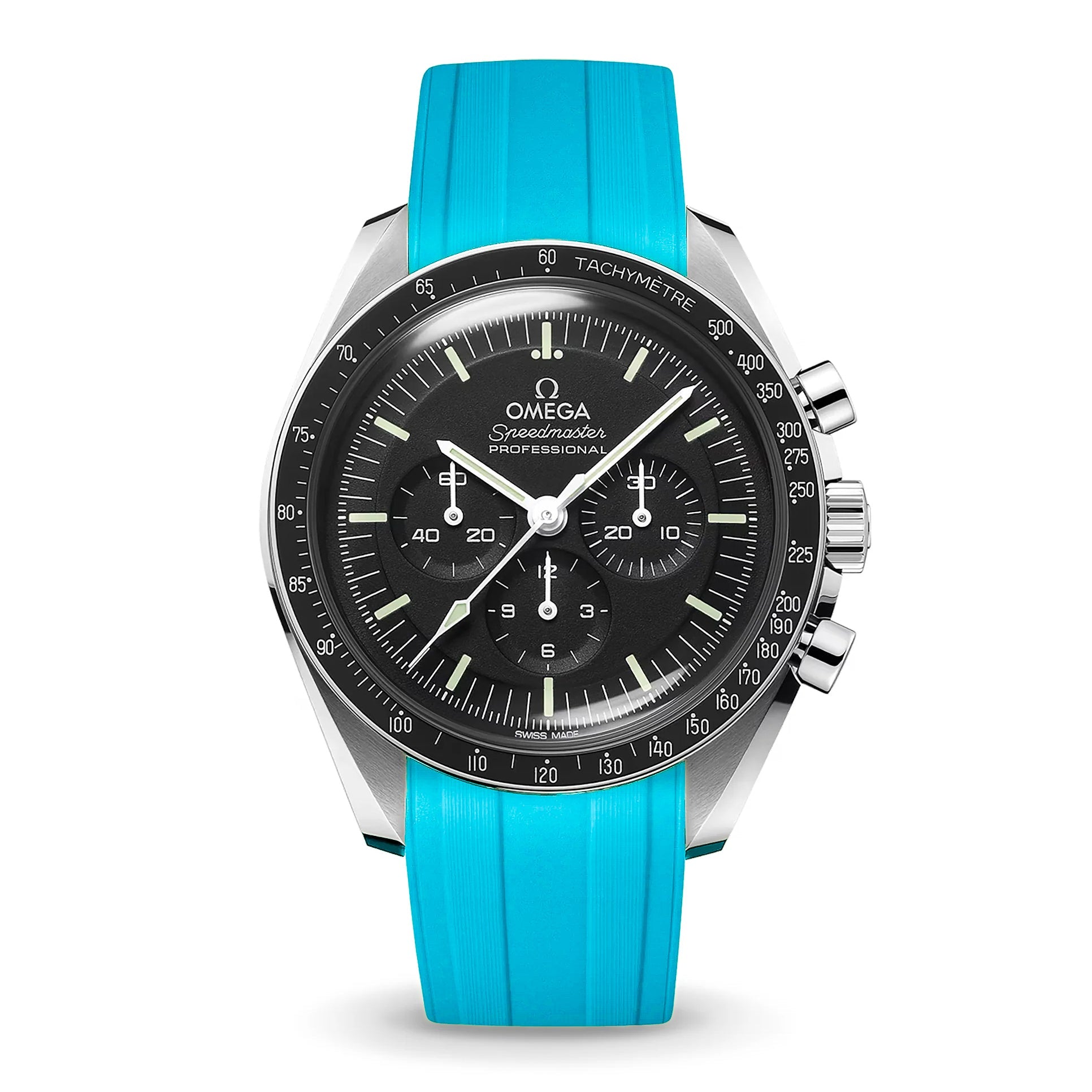 Deployant FKM for Omega Speedmaster - Lagoon Blue – Anchor Strap Co.