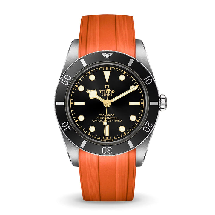 Deployant FKM Strap for Tudor Black Bay 54 - Buoy Orange - Anchor Strap Co.