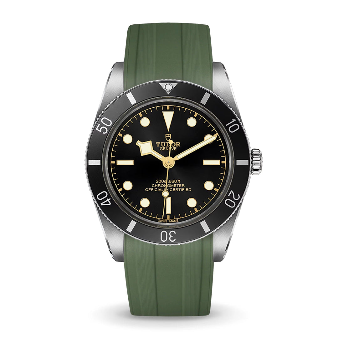 Deployant FKM Strap for Tudor Black Bay 54 - Sea Moss Green - Anchor Strap Co.