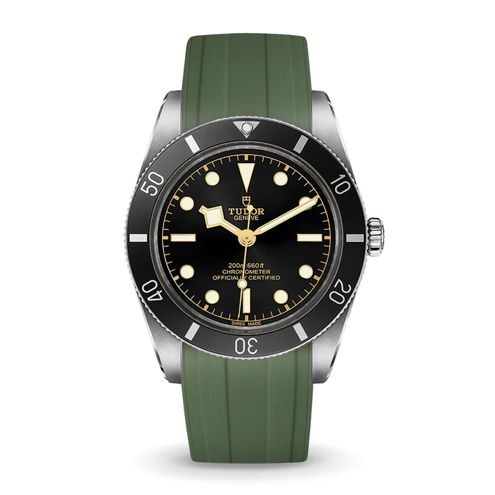 Deployant FKM Strap for Tudor Black Bay 54 - Sea Moss Green - Anchor Strap Co.