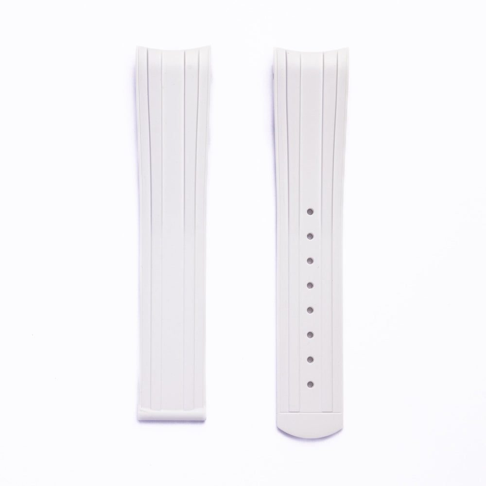 Deployant FKM Strap for Tudor Black Bay 58 - Arctic White - Anchor Strap Co.