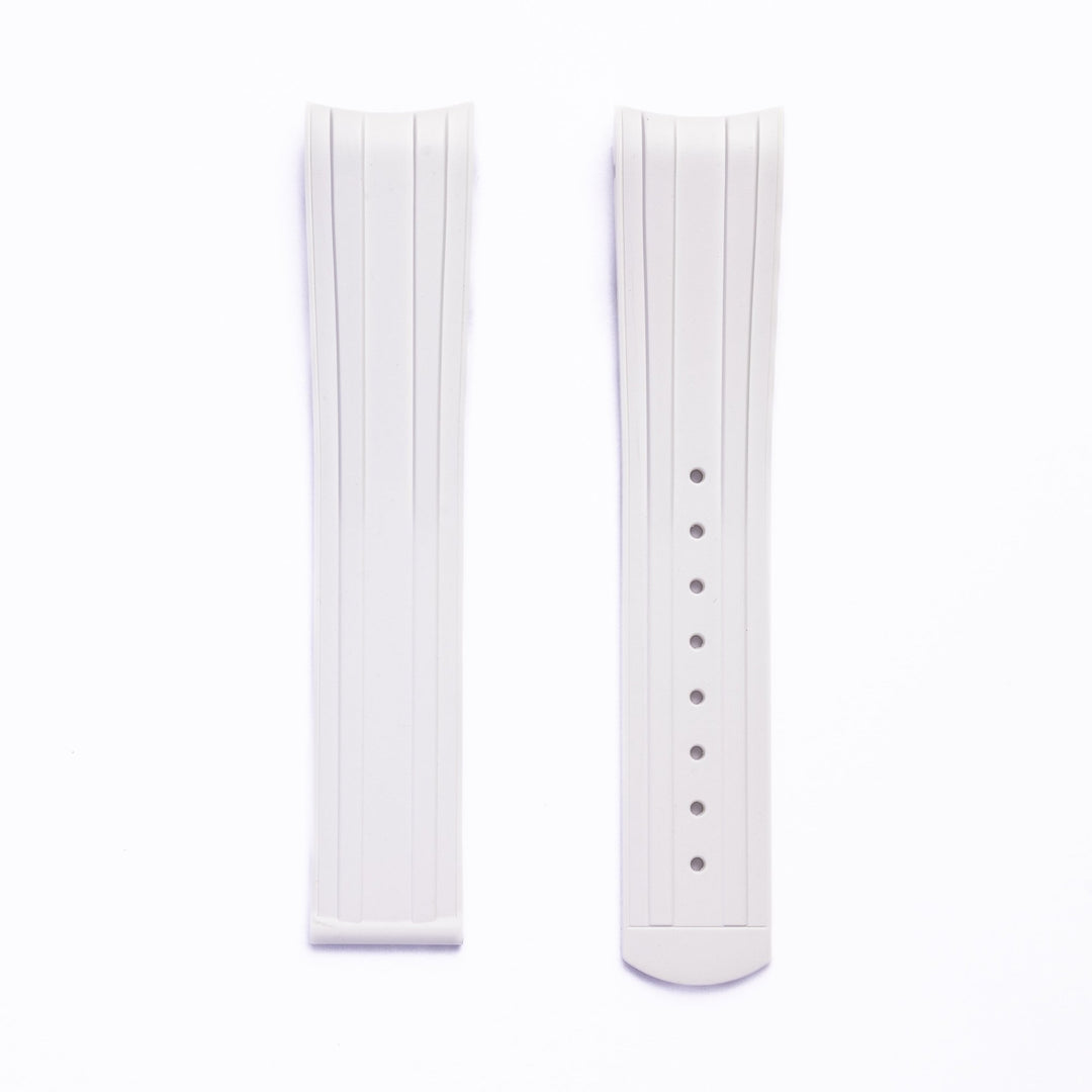 Deployant FKM Strap for Tudor Black Bay 58 - Arctic White - Anchor Strap Co.