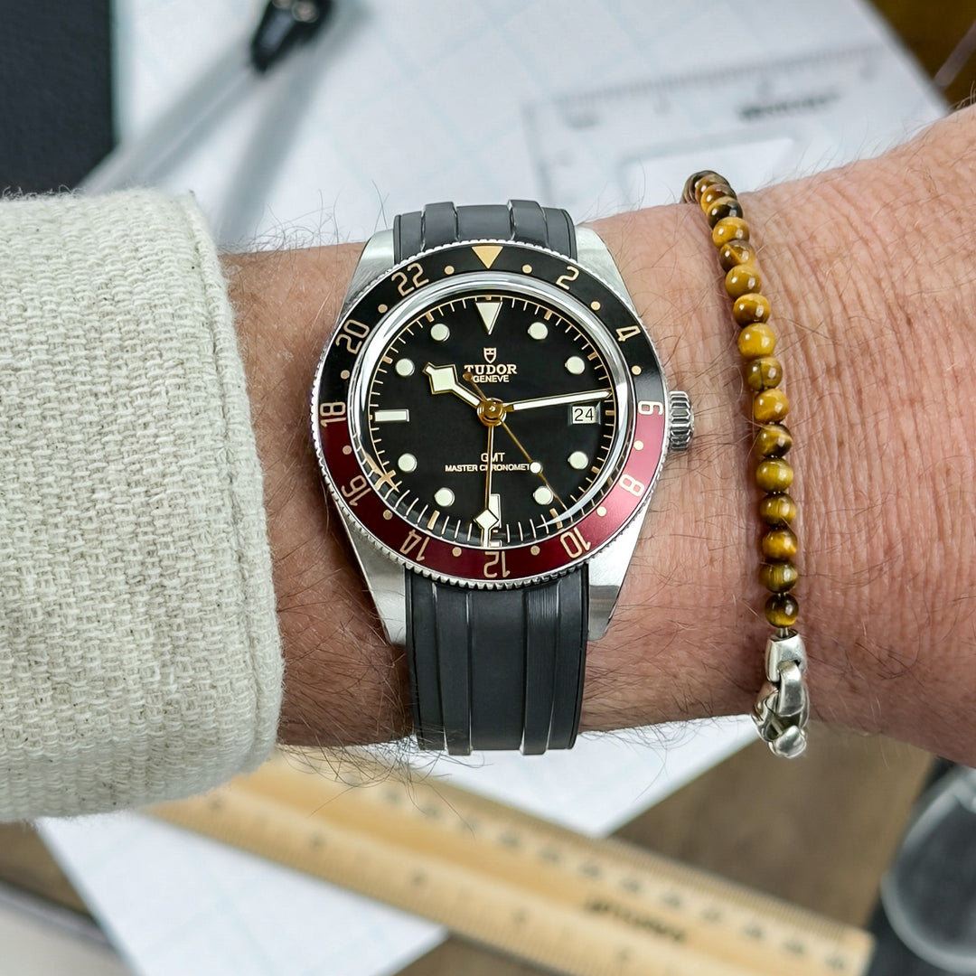 Deployant FKM Strap for Tudor Black Bay 58 - Black - Anchor Strap Co.