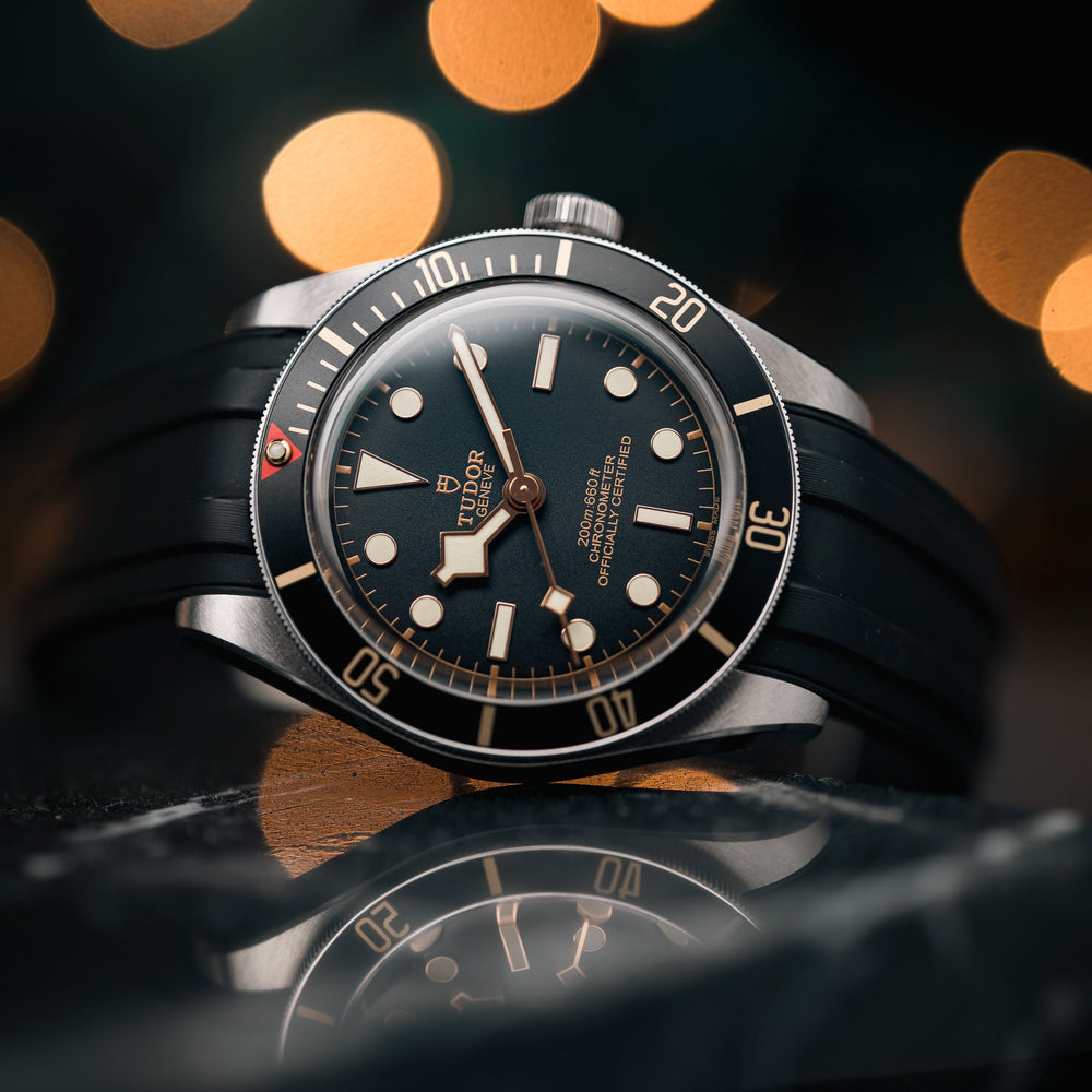 Deployant FKM Strap for Tudor Black Bay 58 - Black - Anchor Strap Co.