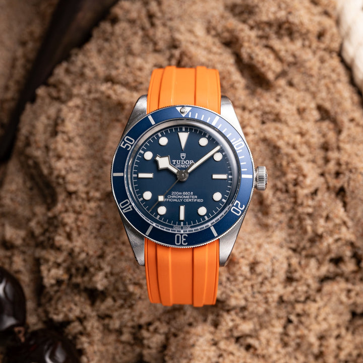 Deployant FKM Strap for Tudor Black Bay 58 - Buoy Orange - Anchor Strap Co.