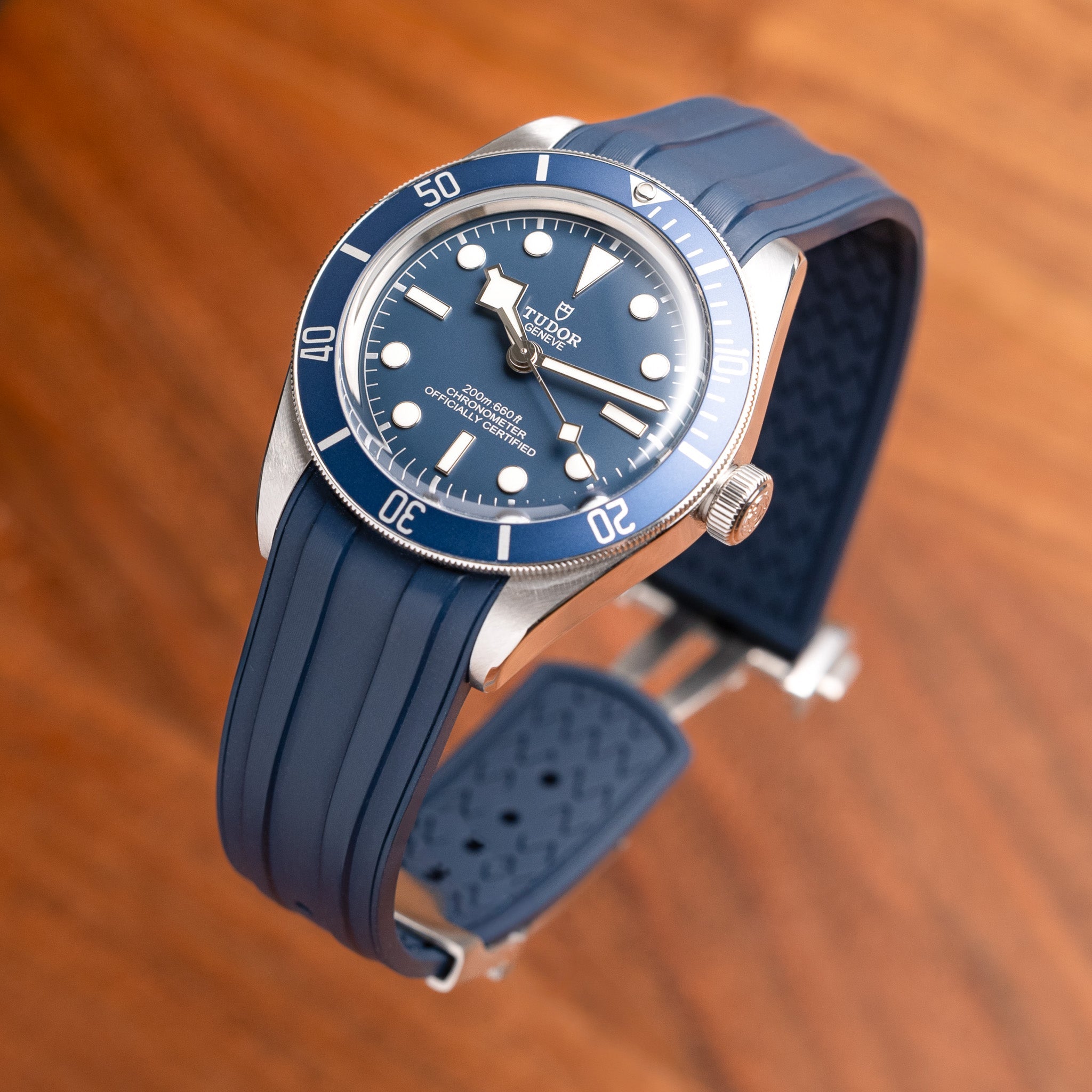 Deployant FKM Strap for Tudor Black Bay 58 - Navy Blue – Anchor