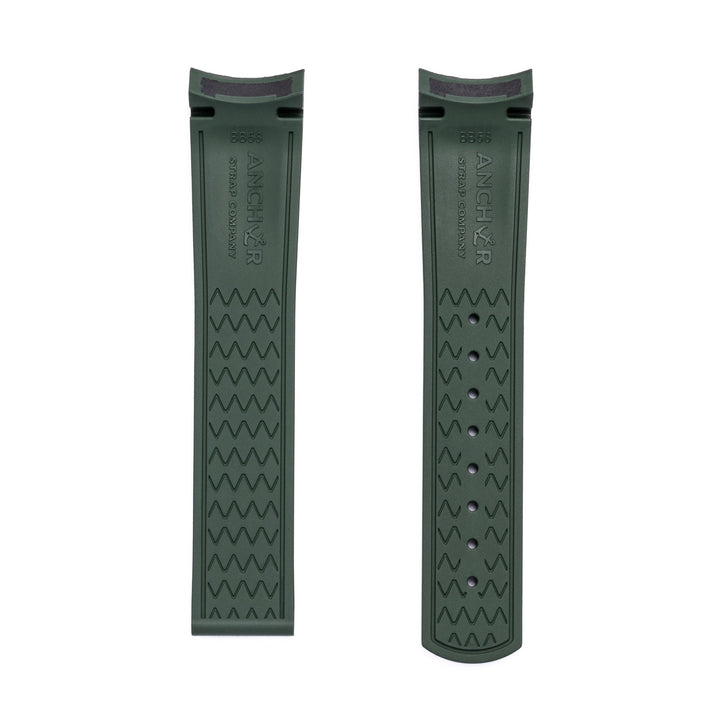 Deployant FKM Strap for Tudor Black Bay 58 - Seaweed Green - Anchor Strap Co.