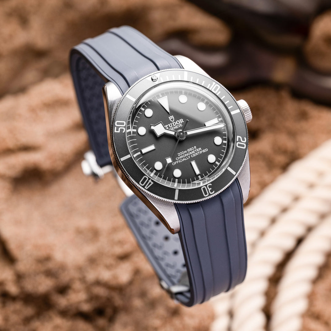 Deployant FKM Strap for Tudor Black Bay 58 - Storm Grey - Anchor Strap Co.