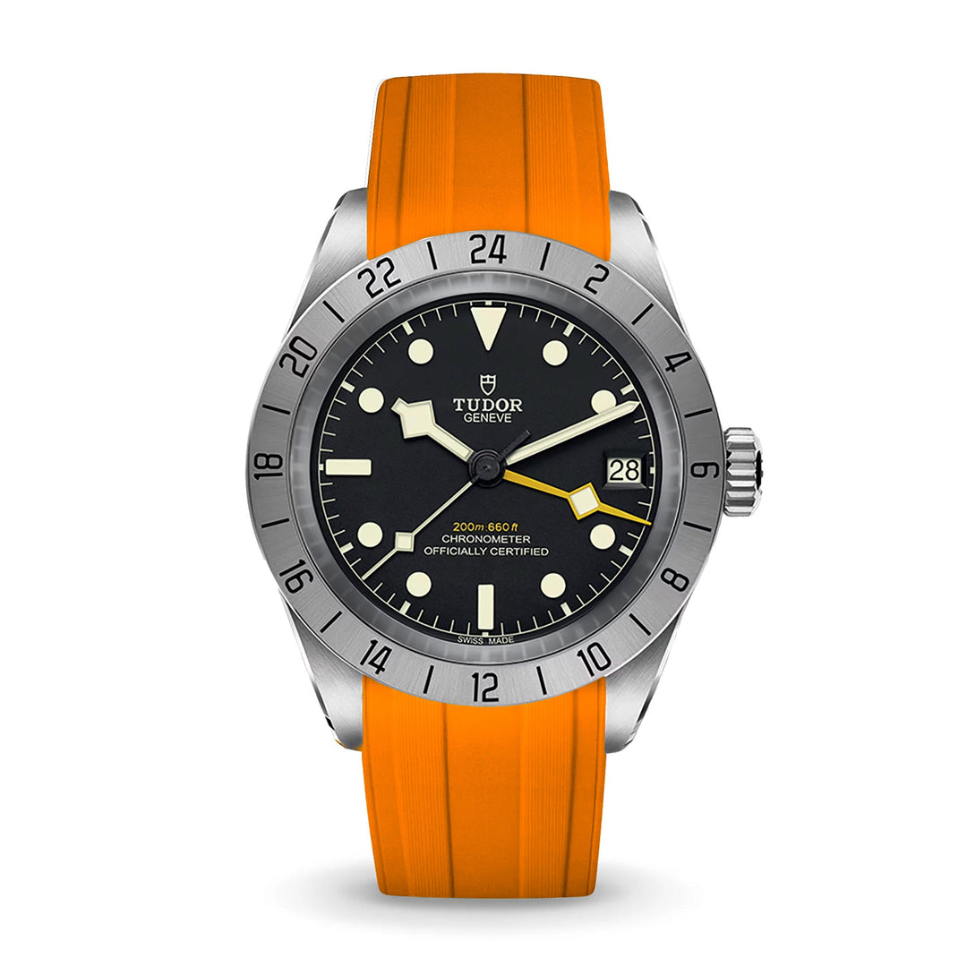 Deployant FKM Strap for Tudor Black Bay PRO - Buoy Orange - Anchor Strap Co.