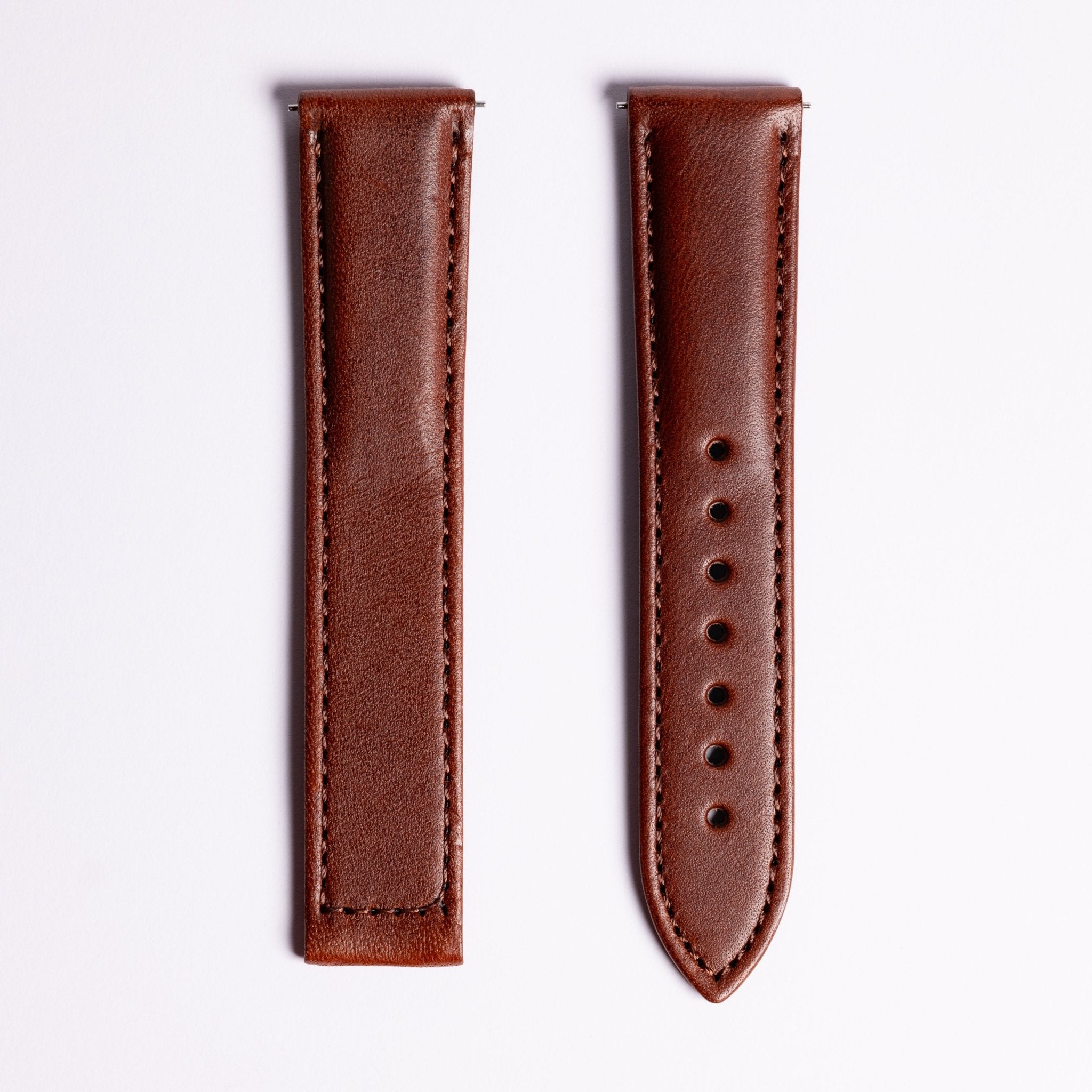 Deployant Italian Buttero Leather Strap - Chestnut - Anchor Strap Co.