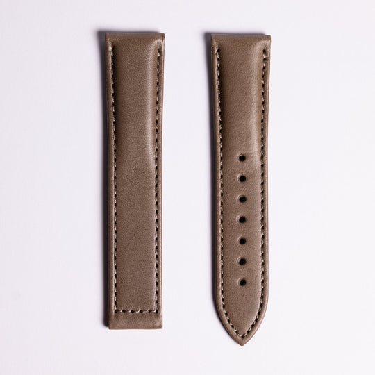 Deployant Italian Buttero Leather Strap - Storm Grey - Anchor Strap Co.