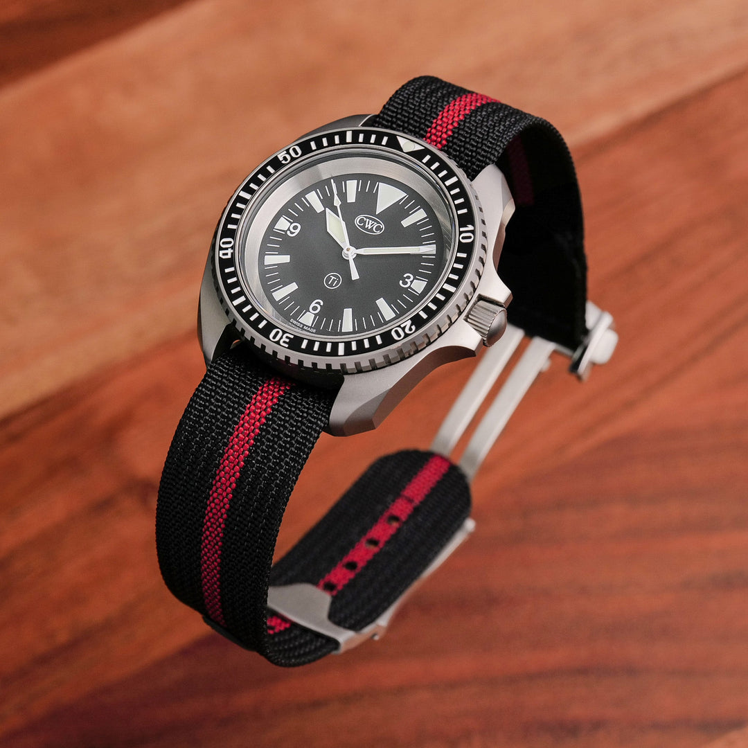 Deployant Nylon Strap MkIII - Black & Red - Anchor Strap Co.
