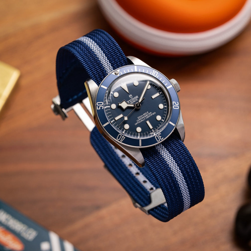 Deployant Nylon Strap MkIII - Navy & White - Anchor Strap Co.