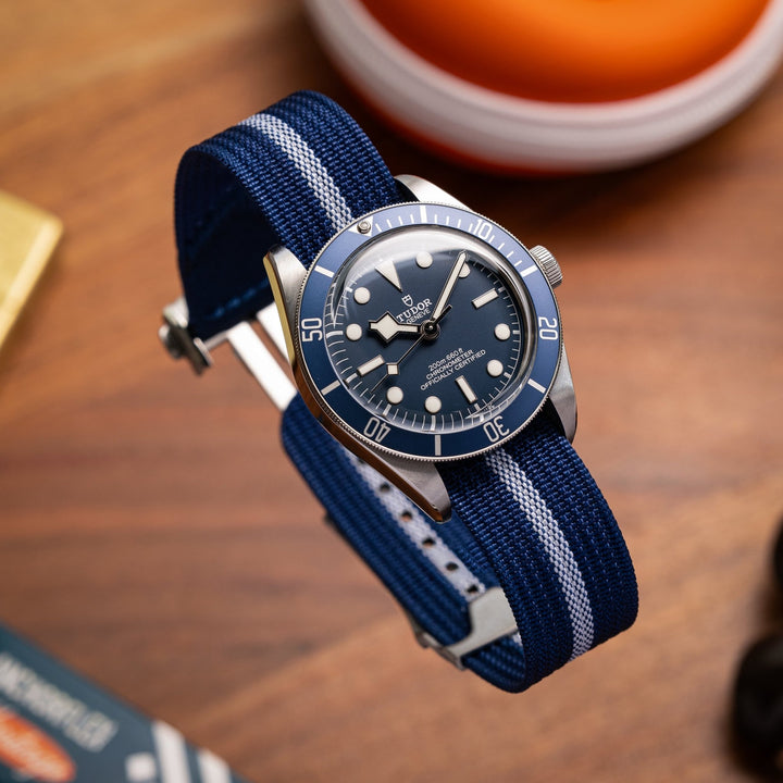 Deployant Nylon Strap MkIII - Navy &amp; White - Anchor Strap Co.