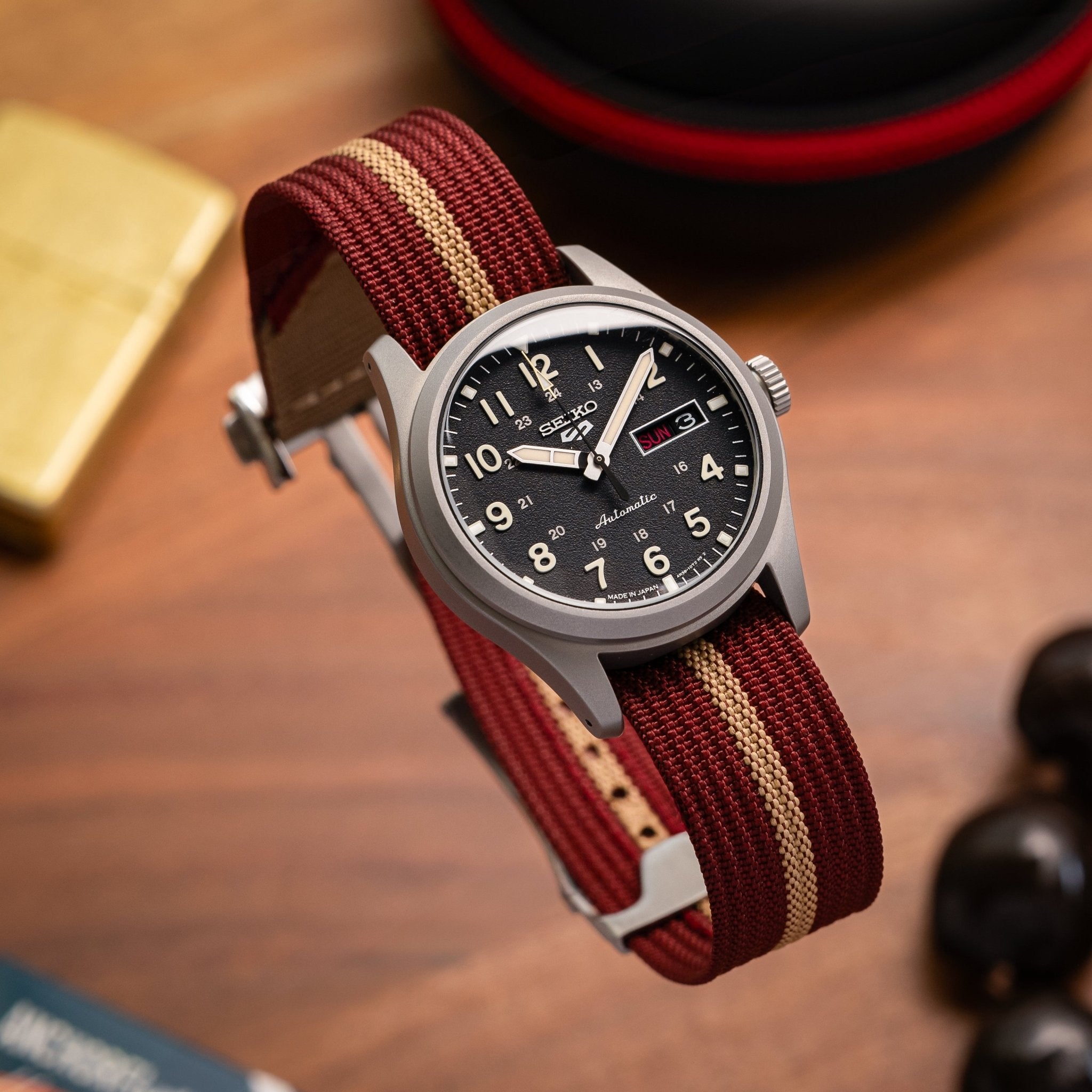 MonoPass™ Nylon - Red & Tan – Anchor Strap Co.