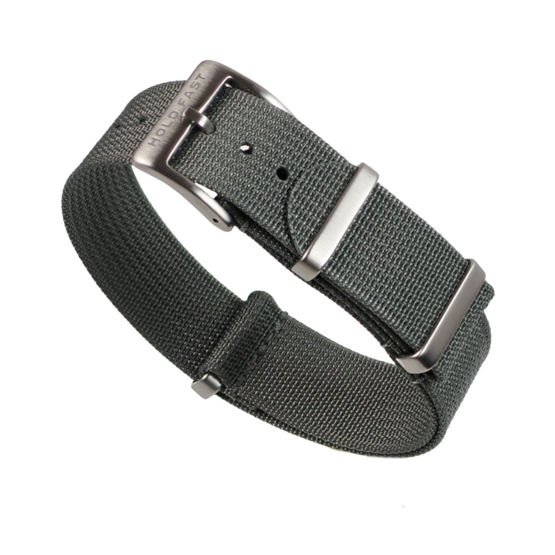 Grey Ribbed Nylon Strap - Anchor Strap Co.