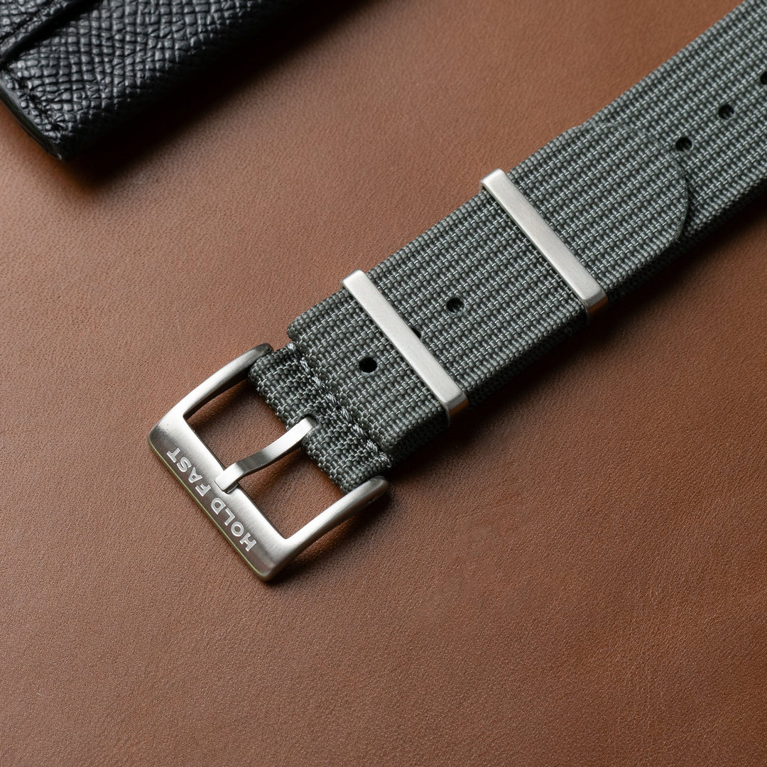 Grey Ribbed Nylon Strap - Anchor Strap Co.