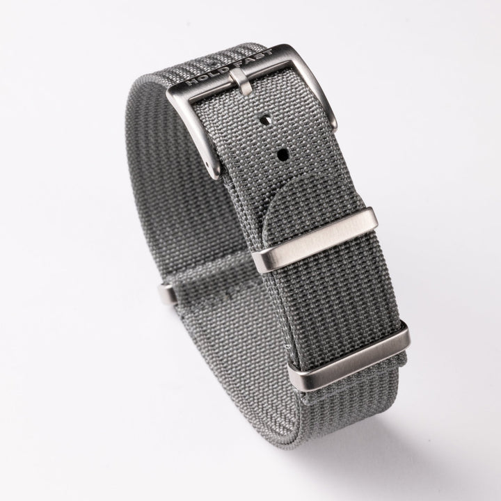 Grey Ribbed Nylon Strap - Anchor Strap Co.