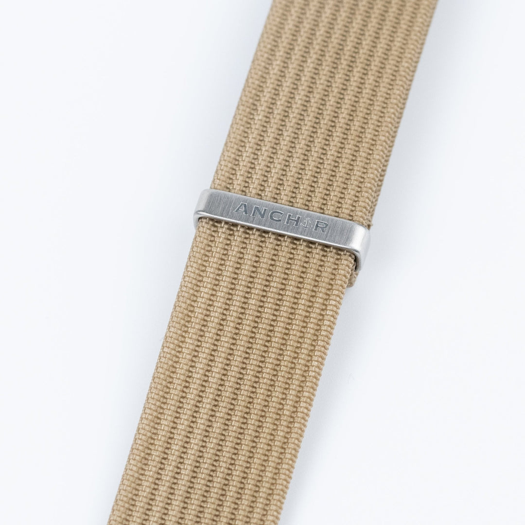 Khaki Ribbed Nylon Strap - Anchor Strap Co.