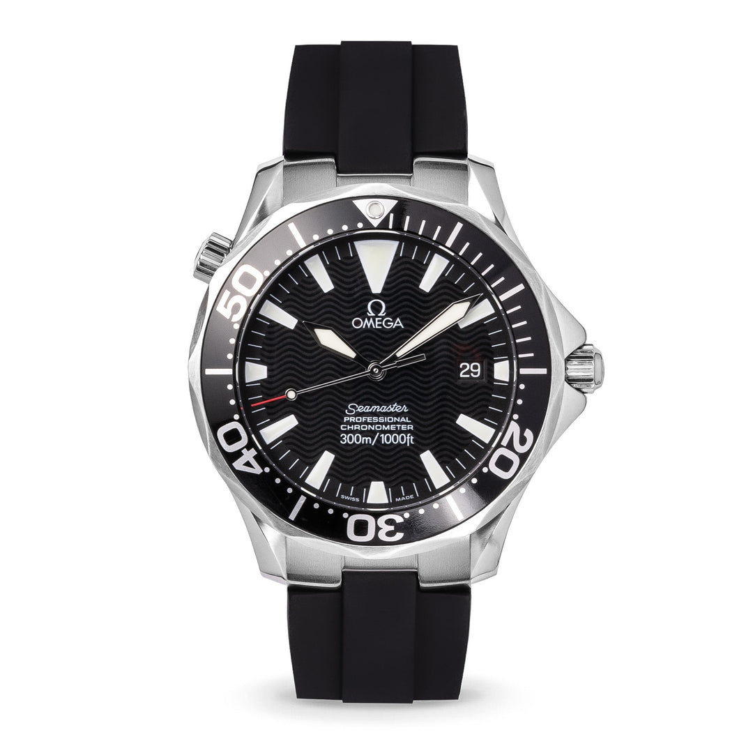 Kumamoto™ CTS End - Link Rubber Strap for 41mm Omega Seamaster - Black - Anchor Strap Co.