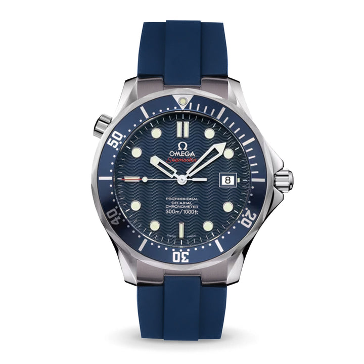 Kumamoto™ CTS End - Link Rubber Strap for 41mm Omega Seamaster - Navy - Anchor Strap Co.