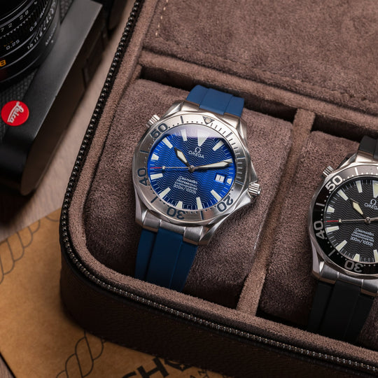 Kumamoto™ CTS End - Link Rubber Strap for 41mm Omega Seamaster - Navy - Anchor Strap Co.