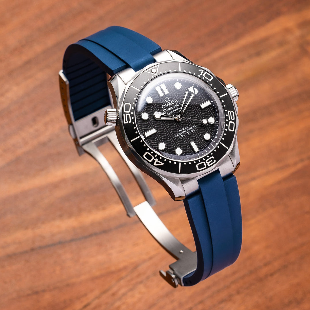Kumamoto™ CTS End - Link Rubber Strap for 42mm Omega Seamaster - Navy - Anchor Strap Co.