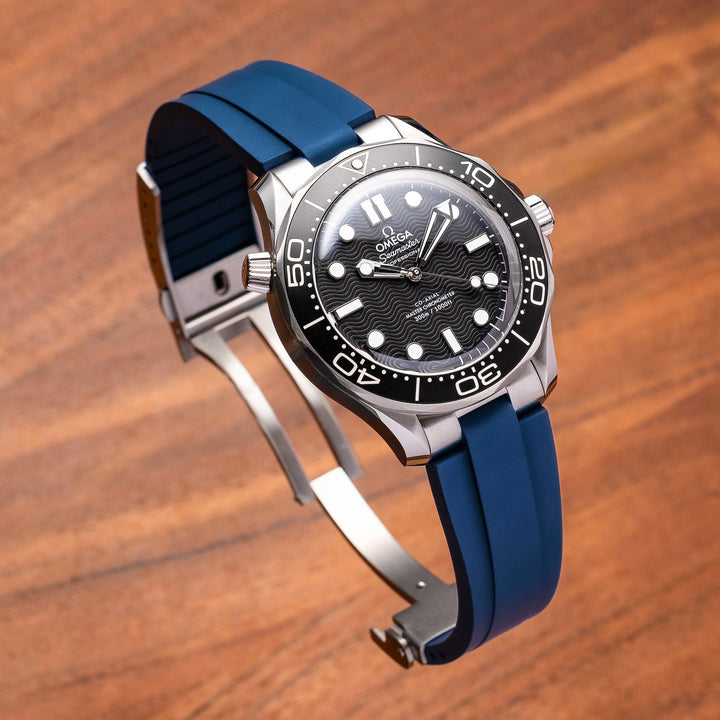 Kumamoto™ CTS End - Link Rubber Strap for 42mm Omega Seamaster - Navy - Anchor Strap Co.
