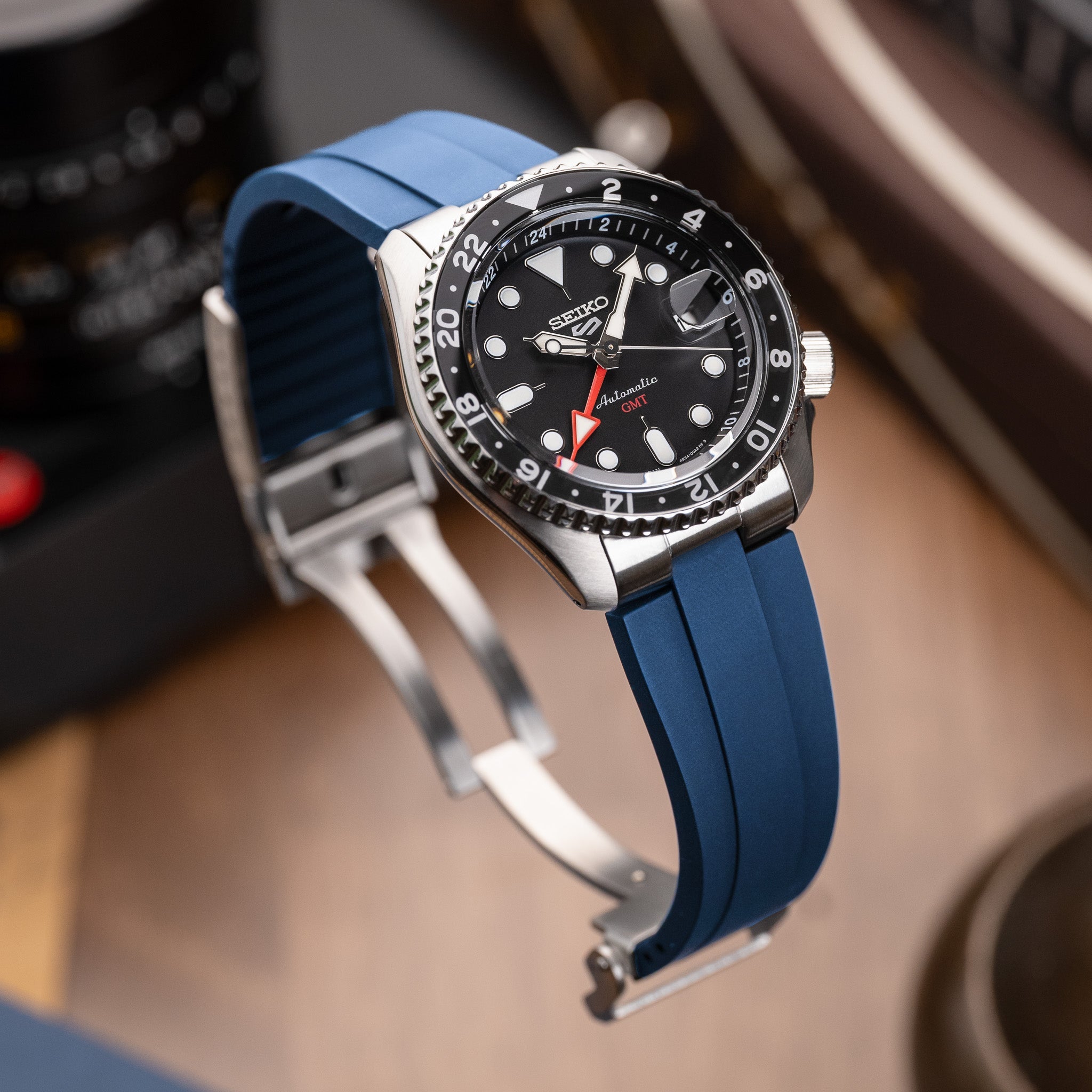 Kumamoto™ CTS End-Link Rubber Strap for Seiko SSK GMT - Navy