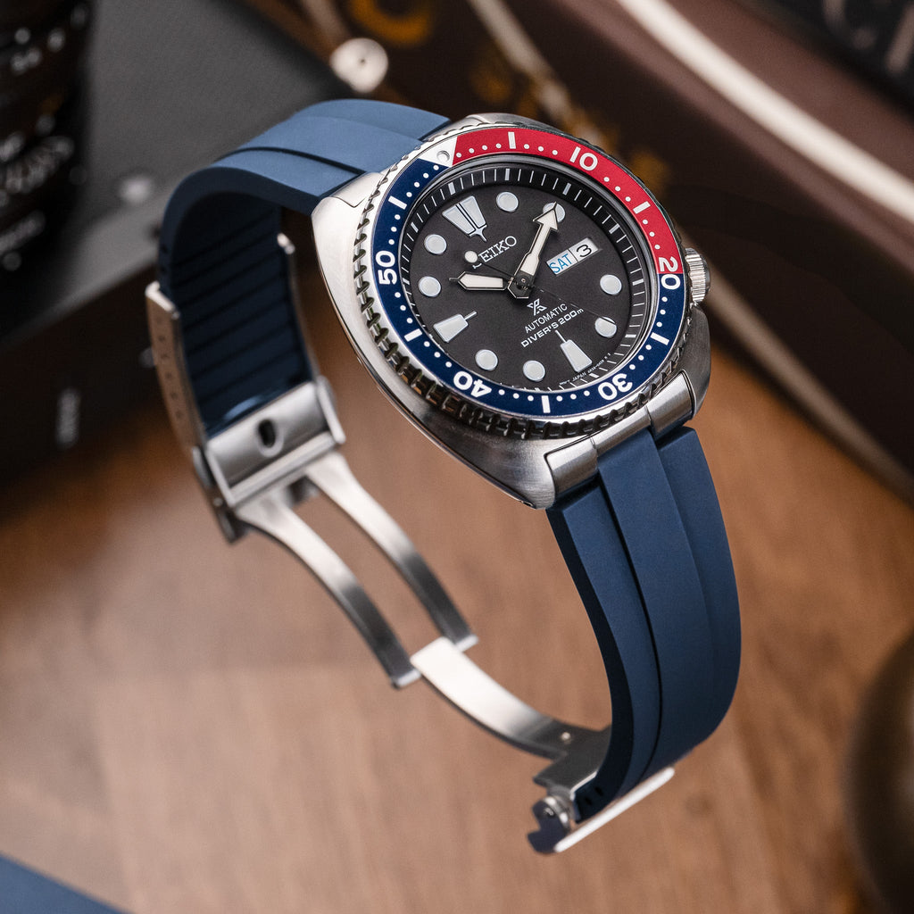 Kumamoto™ CTS End-Link Rubber Strap for Seiko Turtle - Navy