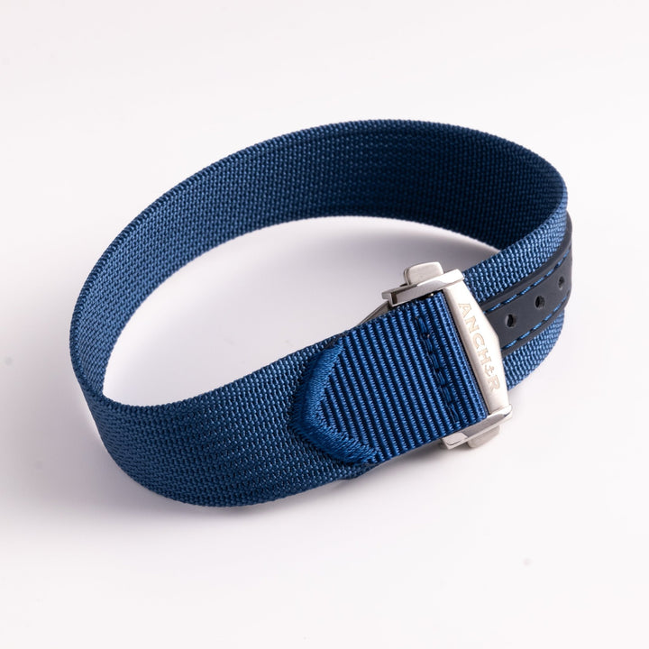 Marine Blue Deployant Nylon Strap MkIII - Anchor Strap Co.