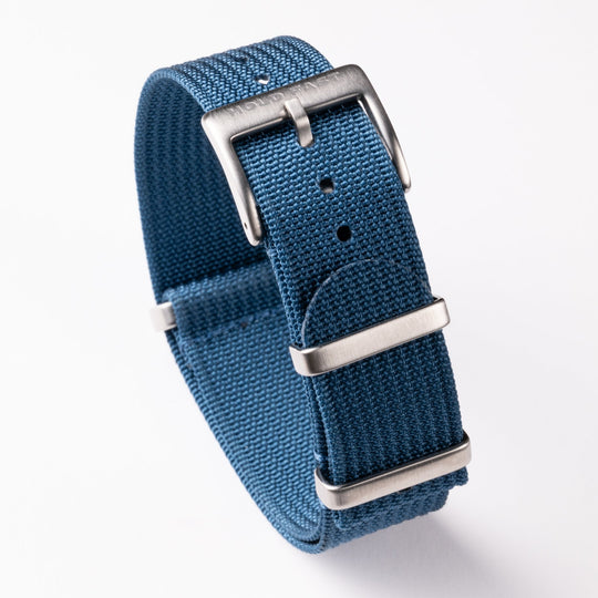 Marine Blue Ribbed Nylon Strap - Anchor Strap Co.