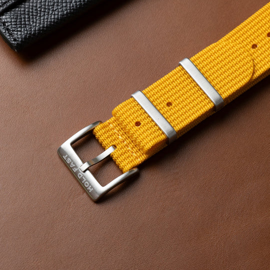 Mustard Ribbed Nylon Strap - Anchor Strap Co.