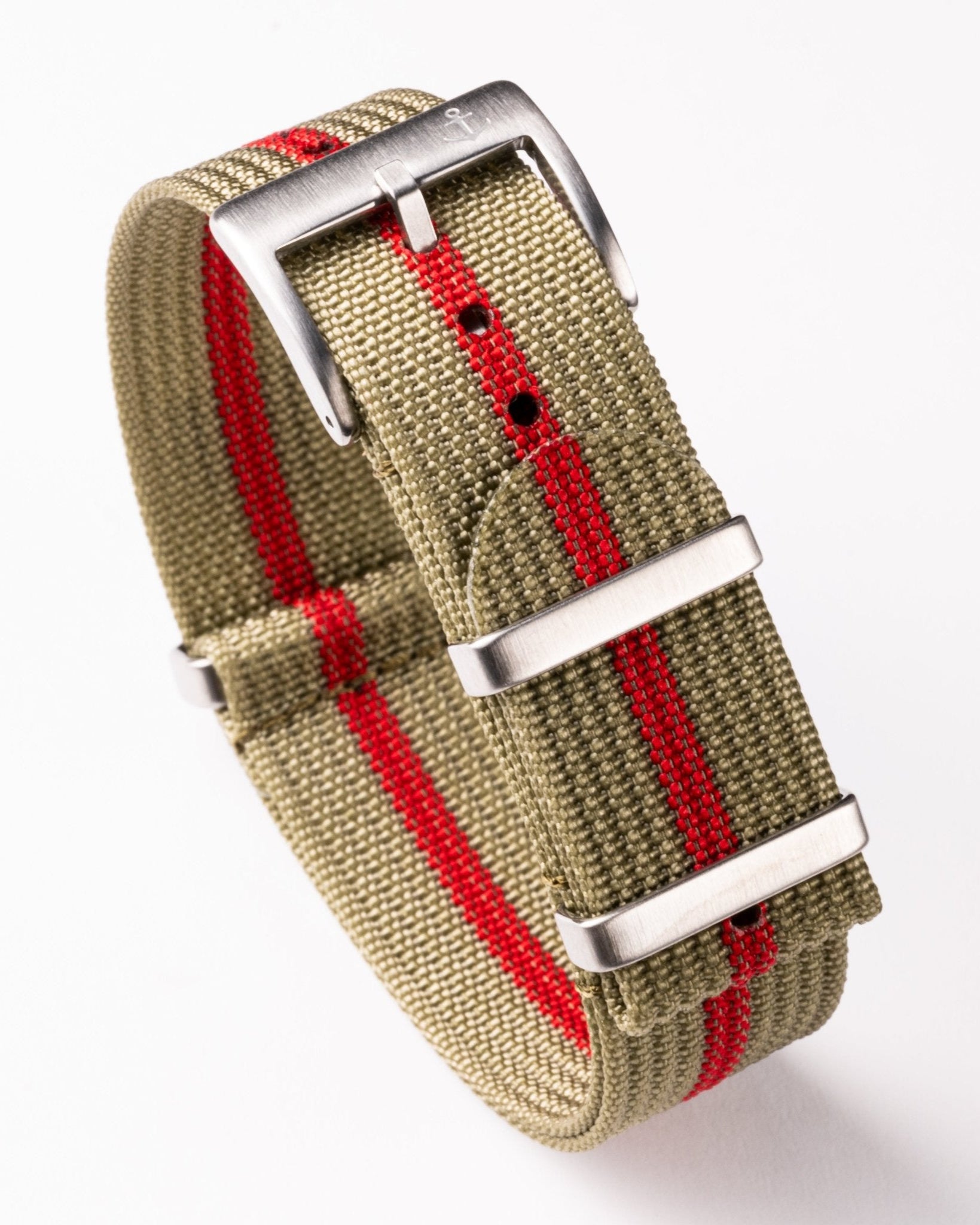 OD Green & Red Ribbed Nylon Strap - Anchor Strap Co.