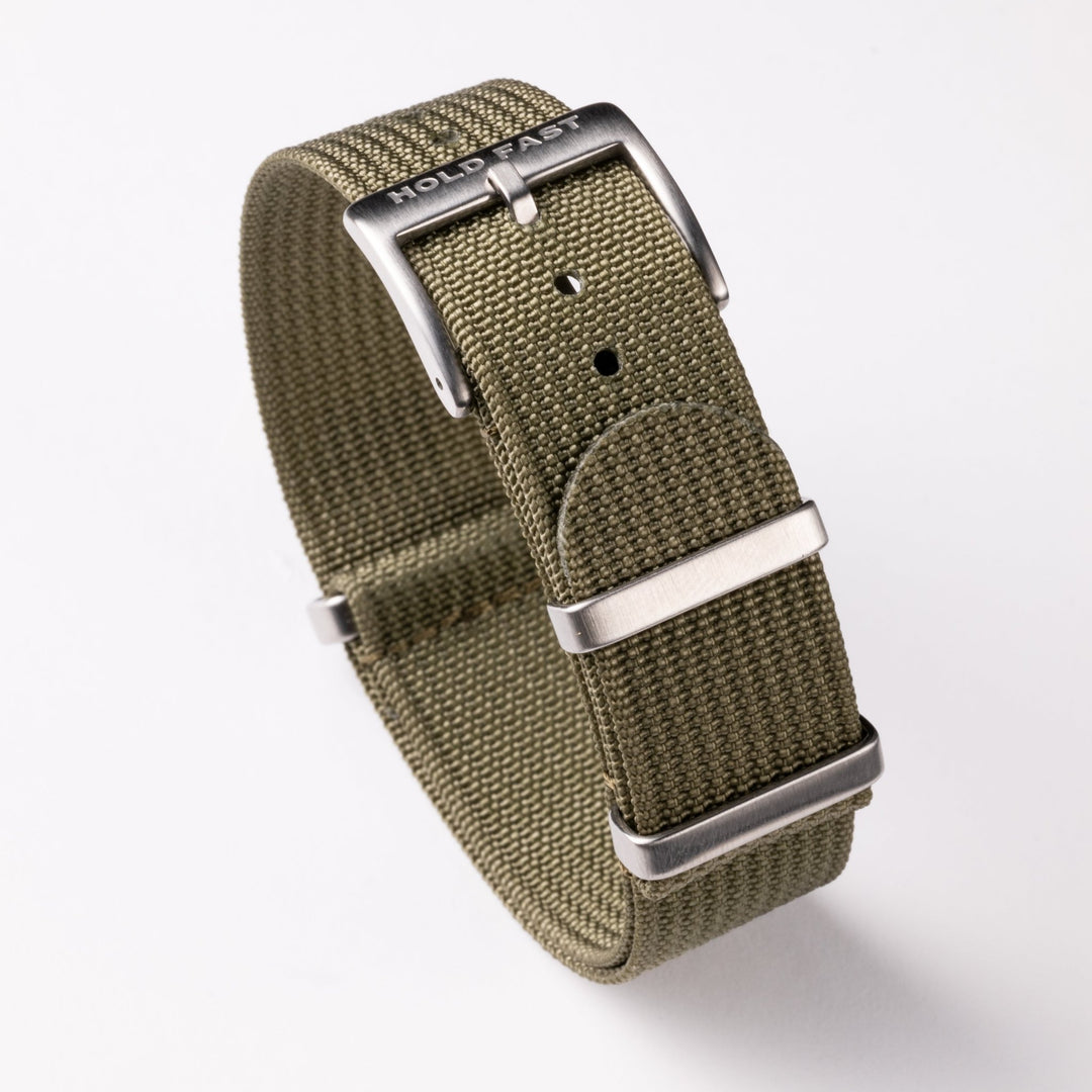 Nylon Velcro Strap 22mm Piece Nato Strap OD Green Ribbed Nylon
