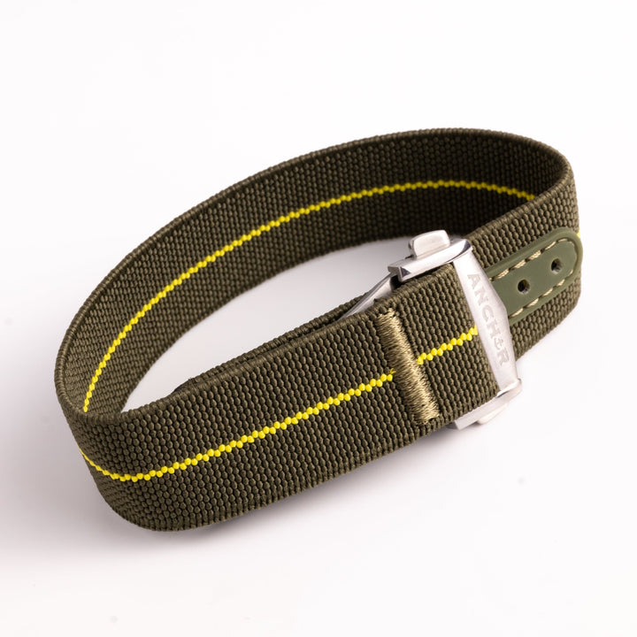 OD Green &amp; Yellow Deployant Elastic Strap - Anchor Strap Co.