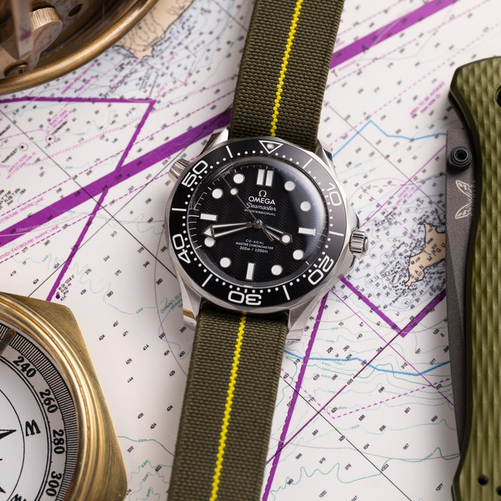 OD Green &amp; Yellow Deployant Elastic Strap - Anchor Strap Co.