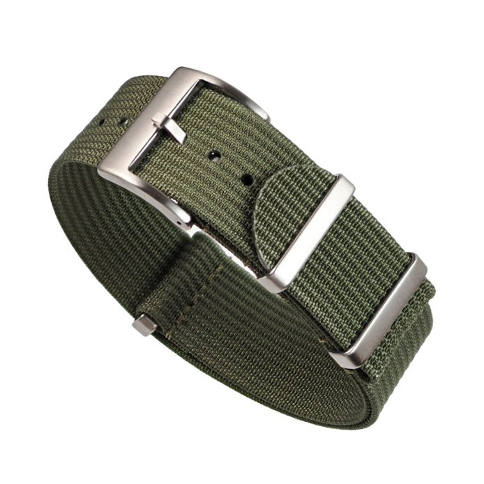 Olive Green Ribbed Nylon Strap - Anchor Strap Co.