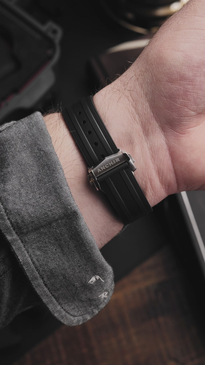 Deployant FKM for Omega Seamaster 41mm - Black