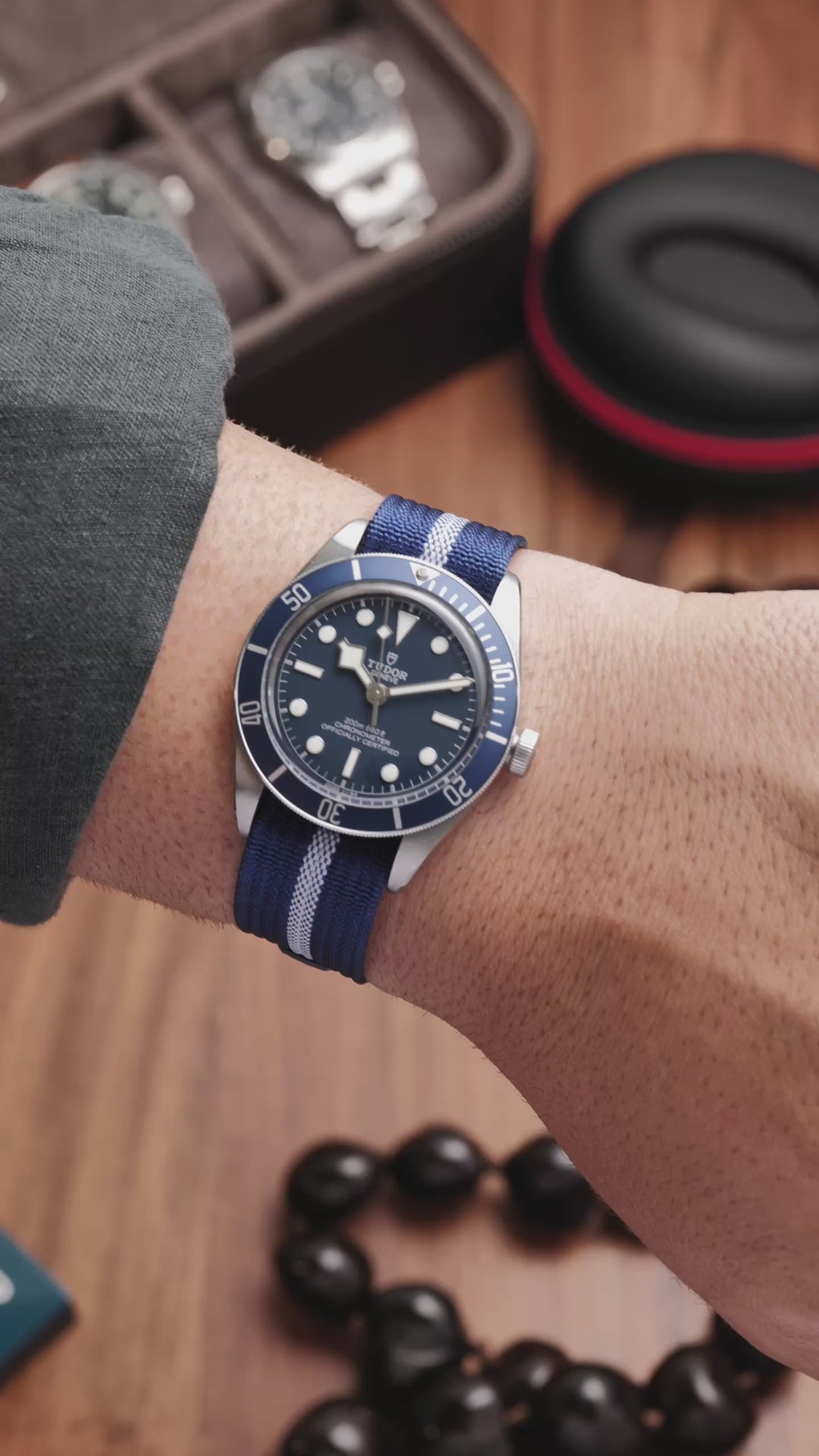 Deployant Nylon Strap MkIII - Navy & White