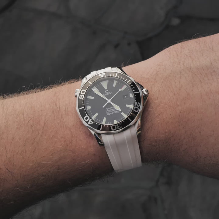 Deployant FKM for Omega Seamaster 41mm - Arctic White