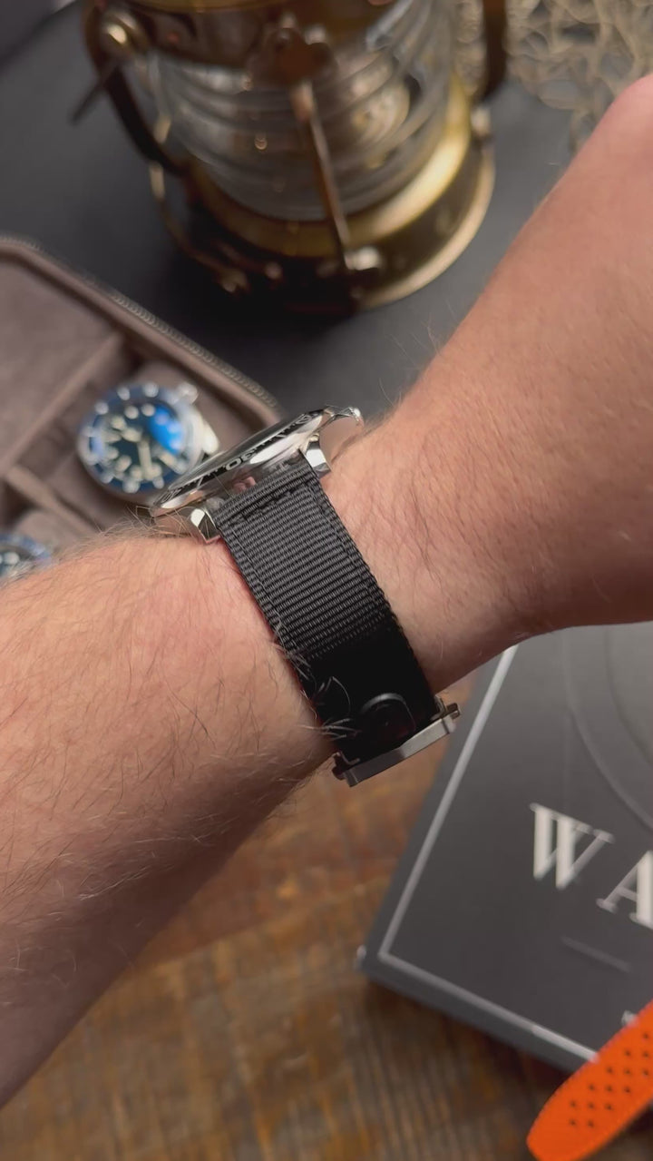 Black 2-Piece Deployant Nylon Strap